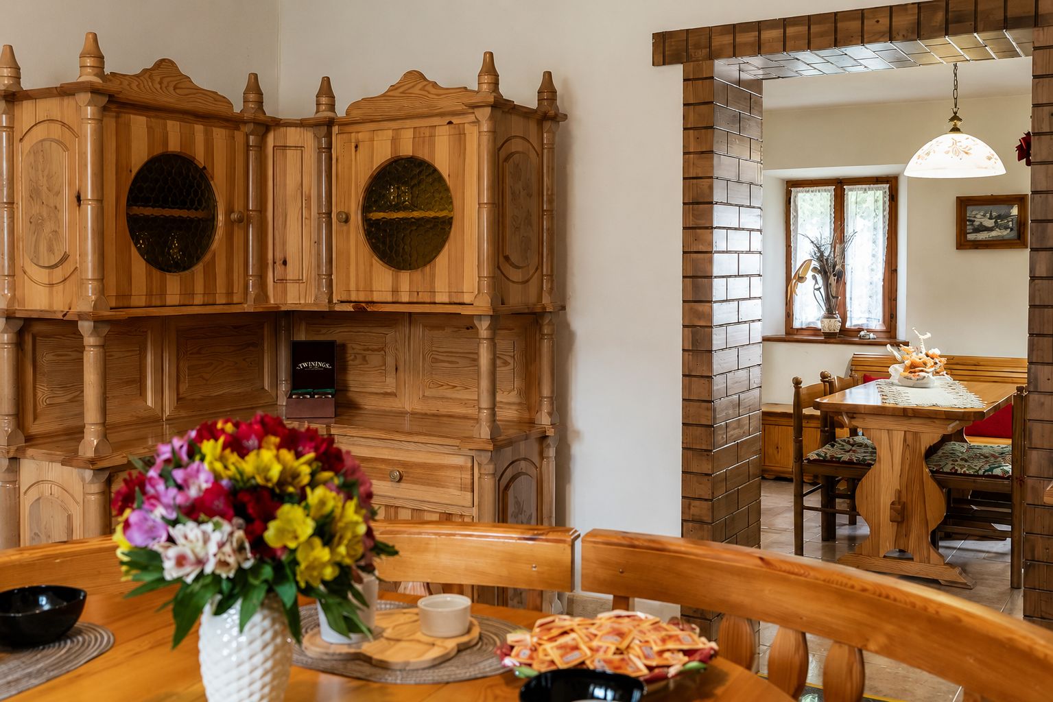 Salotto in legno dello chalet Wooden Stories